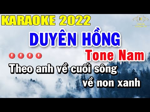 Duyên Hồng Karaoke Tone Nam Nhạc Sống | Beat Mới Dễ Hát Âm Thanh Chuẩn | Trọng Hiếu