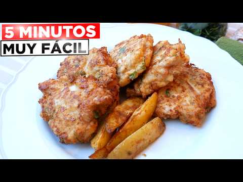 Las TORTITAS de POLLO y  Más Fáciles y Deliciosas ( 5 Minutos y SIN HORNO)