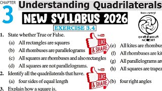 Exercise 3.4 | Understanding Quadrilaterals | Class 8 Maths | New Syllabus | Chapter 3