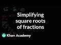 Rewriting Square Roots of Fractions