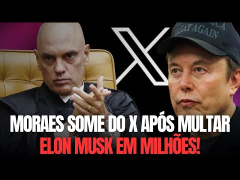 Moraes desaparece do X após multar plataforma em R$ 8 milhões!