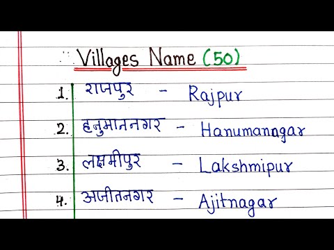 50 Gaon ke naam | गांवों के नाम | 50 Village name in Hindi and English | 50 villages name