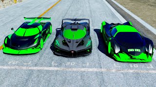 Bugatti Bolide Alien Engine vs Koenigsegg Jesko Alien Engine vs Devel Sixteen Alien Engine