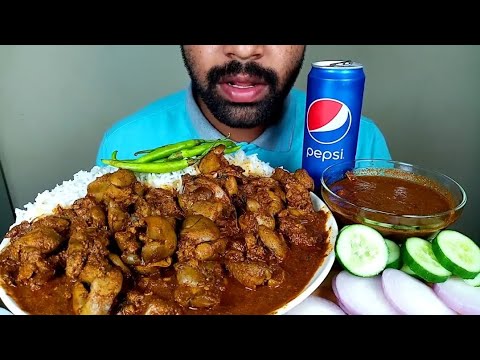SPICY CHICKEN LIVER CURRY RICE WITH CILLI EATING SHOW@Hungry Piran