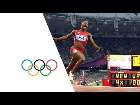 USA Break Women's 4 x 100m Relay World Record - London 2012 Olympics - YouTube