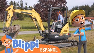 Grúas y construcción 🚧🛠️👷 Blippi Español + Blippi Wonders🧡💙