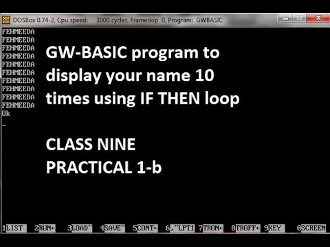gw basic programs for 10th class