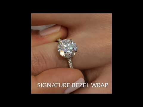 Round Moissanite Bezel Wrap Ring
