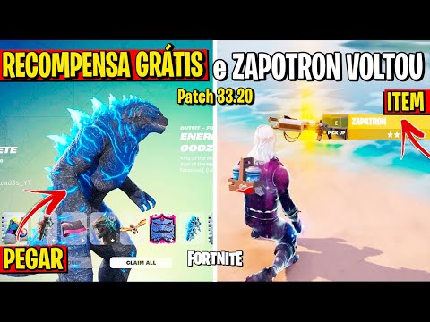 NOVO ITEM MÍTICO GODZILLA, GLIDER GRÁTIS e MUDANÇA NO LOOT do FORTNITE! (Update 33.20)