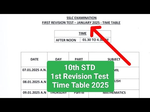 10th 1st Revision Test Time Table 2025 | Tirupattur District