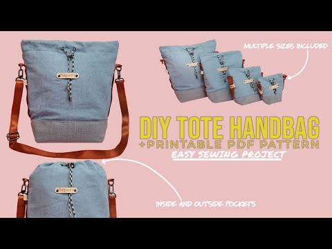 How to Make a Tote Handbag | Beginner Sewing Project | STEP BY STEP INSTRUCTIONS + Printable Pattern