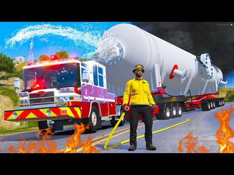 BIGGEST Firetruck Fights MASSIVE WILDFIRE in GTA 5 RP!