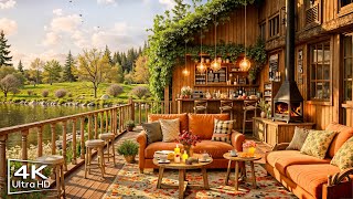 February Morning Jazz at Lakeside Coffee Shop Ambience 🍃 Relaxing Jazz Instrumental Music for Work