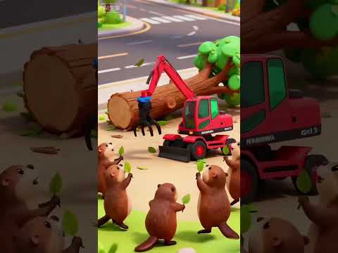 Exavator Menghancurkan Rumah Berang-Berang #cartoon #kartun #animasi #shorts