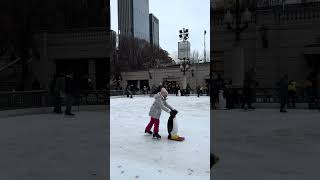 Chicago Millennium Park Ice Skating. #milleniumpark #chicago #iceskating #winter #windycity #downtow