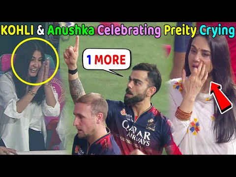 Virat Kohli qualifier 1 winning celebration with Anushka Sharma Preity Crying