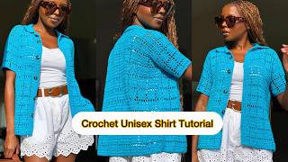 Crochet Button-Up Shirt Tutorial Every SIZE./  Women / Men / Kids Shirt