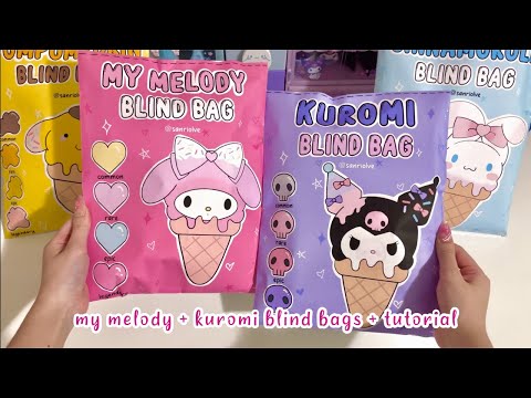 🩷my melody + kuromi blind bags opening 💜 | tutorial | ASMR | sanriolve