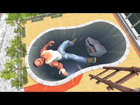 Franklin Fall In Giant Pool - INDIAN BIKES DRIVING 3D