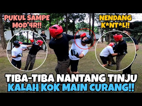 TIBA-TIBA DI TANTANG TINJU‼️GAK MAMPU NGELAWAN KOK MAIN CURANG, TENDANG K*NT*L‼️