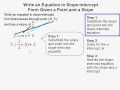Writing Equations in Slope-Intercept Form