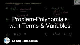 Problem-Polynomials w.r.t Terms & Variables