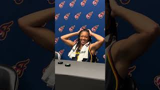 #kelseymitchell on the scoring record off and possible reaction from #AjaWilson 😂. #wnba