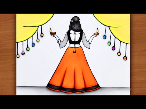 Diwali Drawing | Diwali Drawing Easy Step By Step | Happy Diwali Drawing | Diwali Ki Diwali | Chitra