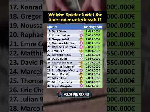 Die 30 Bestverdiener in der Fußball Bundesliga!