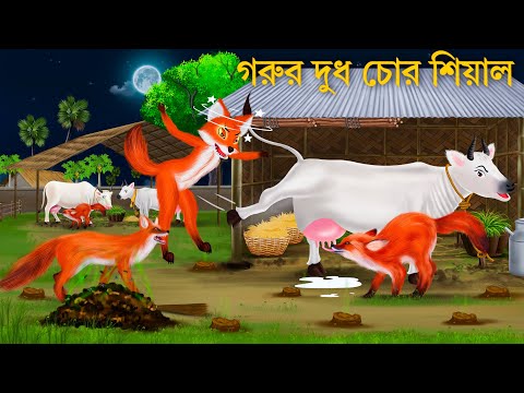 শিয়াল গরুর দুধ খেতে গিয়ে | Cow Milk Thief | Notun Bangla Cartoon | Rupkothar Bengali Moral Stories