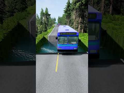 Bus vs huge water pit #6 | BeamNG drive  #beamngdrive #carsvsmassivepotholespart2 #automobile