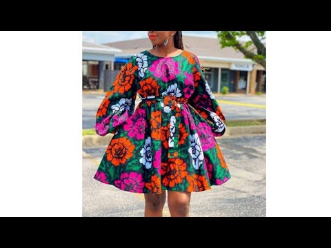 how to cut and sew flare dress with bishop sleeves