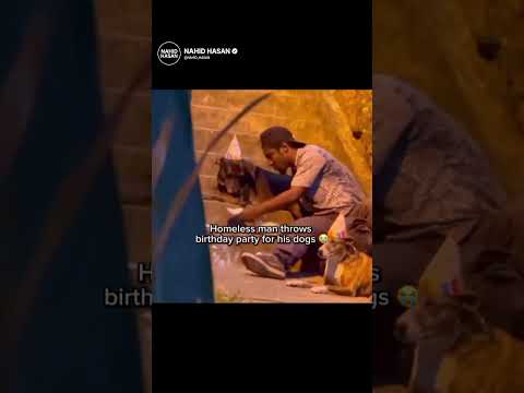 Homeless man throws birthday party for his dogs ๐ญ๐