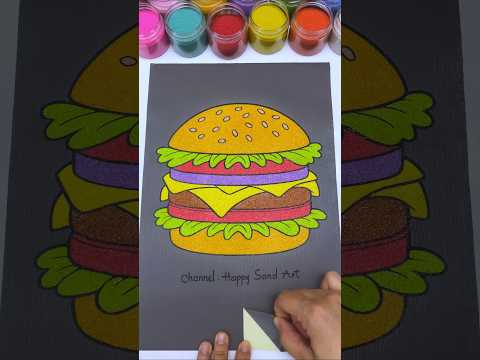 Sand Art Painting 🍔 Satisfying #shorts