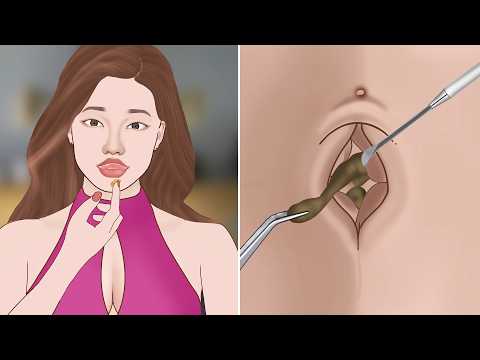 ASMR Remove Dirty navel pus pieces | Satisfying navel cleaning animation