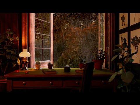 The Botanist's Study: A Calming Rain Sounds Ambience With Distant Thunder
