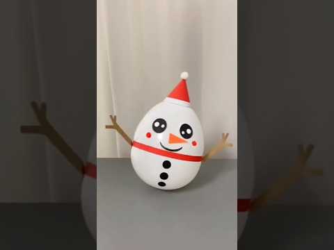 Teach you how to make a little Snowman ☃️ with Balloon 🎈 #shorts #diy #origami #papercraft