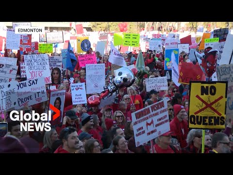 YouTube video thumbnail: Alberta to End Teachers Strike With Back-to-Work Legislation