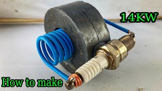 Easy How to create 14kw free electricity energy at home with pvc copper wire use big magnet