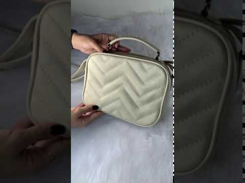SANTORINI Bolsa quadradinha básica couro legítimo branca off white