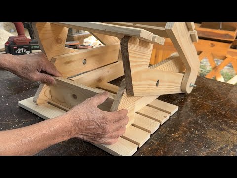 Simple And Very Convenient Woodworking Ideas  How To Make Easy Folding Chairs For Picnics