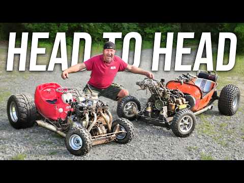 Supercharged Wheel Barrow vs. 550cc Little Tikes Car!