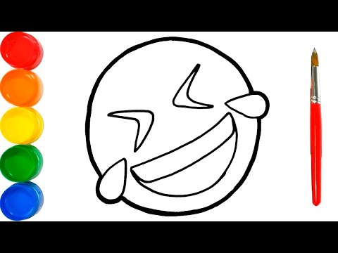 Dibuja y Colorea un Emoji Rodando de Risa - Dibujos Fáciles