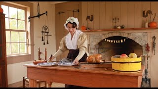 Roasting a Chicken Before a Fire |1800s Historical Cooking| Beans, Pumpkin Pie