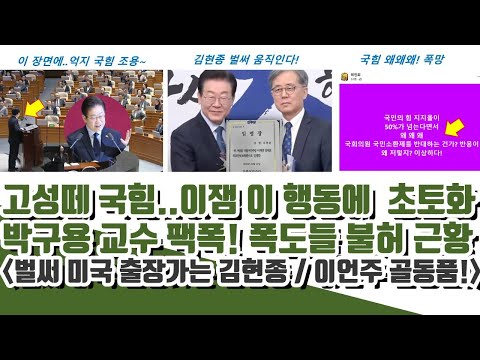 이언주도 나섰다! 고성 국힘..이잼 이행동에 초토화!! 벌써 미국 김현종 반전 (박구용 폭격! 이와중에 폭도들 불허 근황)