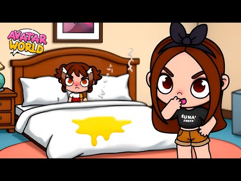 😳💦 ¡Mi Hermanita Se Vuelve a Hacer Pis en la Cama! | Avatar World 🎮