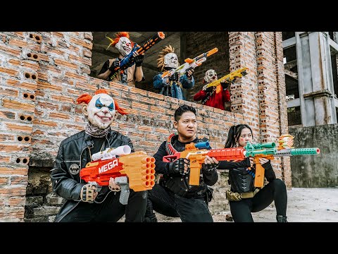 LTT Films : Silver Flash Nerf Guns Fight Army SQUID GAME Tiger Mask The Mysterious Challenger!