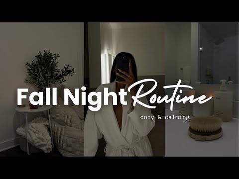 cozy fall night routine 🍂☕️🕯️relaxing, healthy habits, body care routine, self care motivation