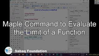 Maple Command to Evaluate the Limit of a Function