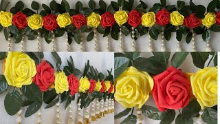 Diwali Series #2 | Rose Flower Door Toran Making Ideas At Home | Diwali Decoration Ideas | DIY